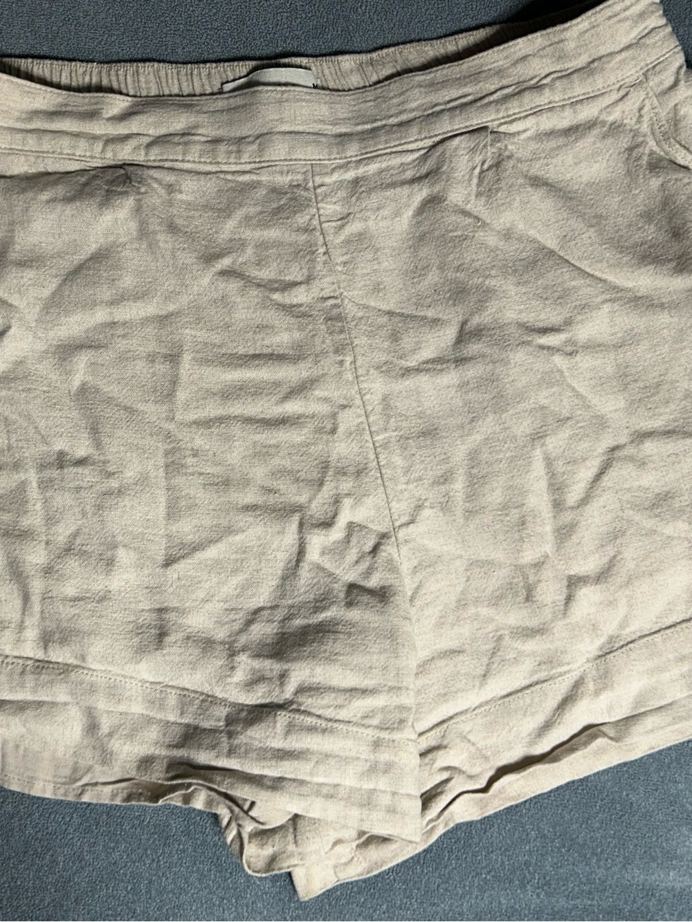 Abercrombie & Fitch Beige Linen-Blend Athletic Shorts